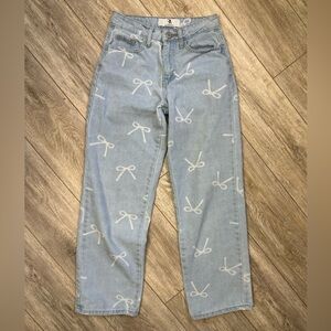 Flying Angel Wide Leg Jeans Bow Design Size 1/25
